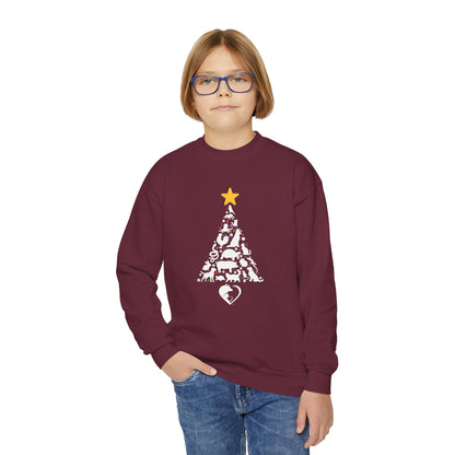 Christmas Pet Tree - Youth Crewneck Sweatshirt