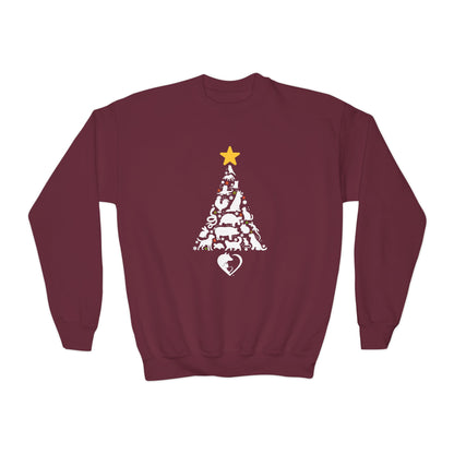 Christmas Pet Tree - Youth Crewneck Sweatshirt