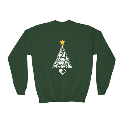 Christmas Pet Tree - Youth Crewneck Sweatshirt