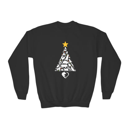 Christmas Pet Tree - Youth Crewneck Sweatshirt
